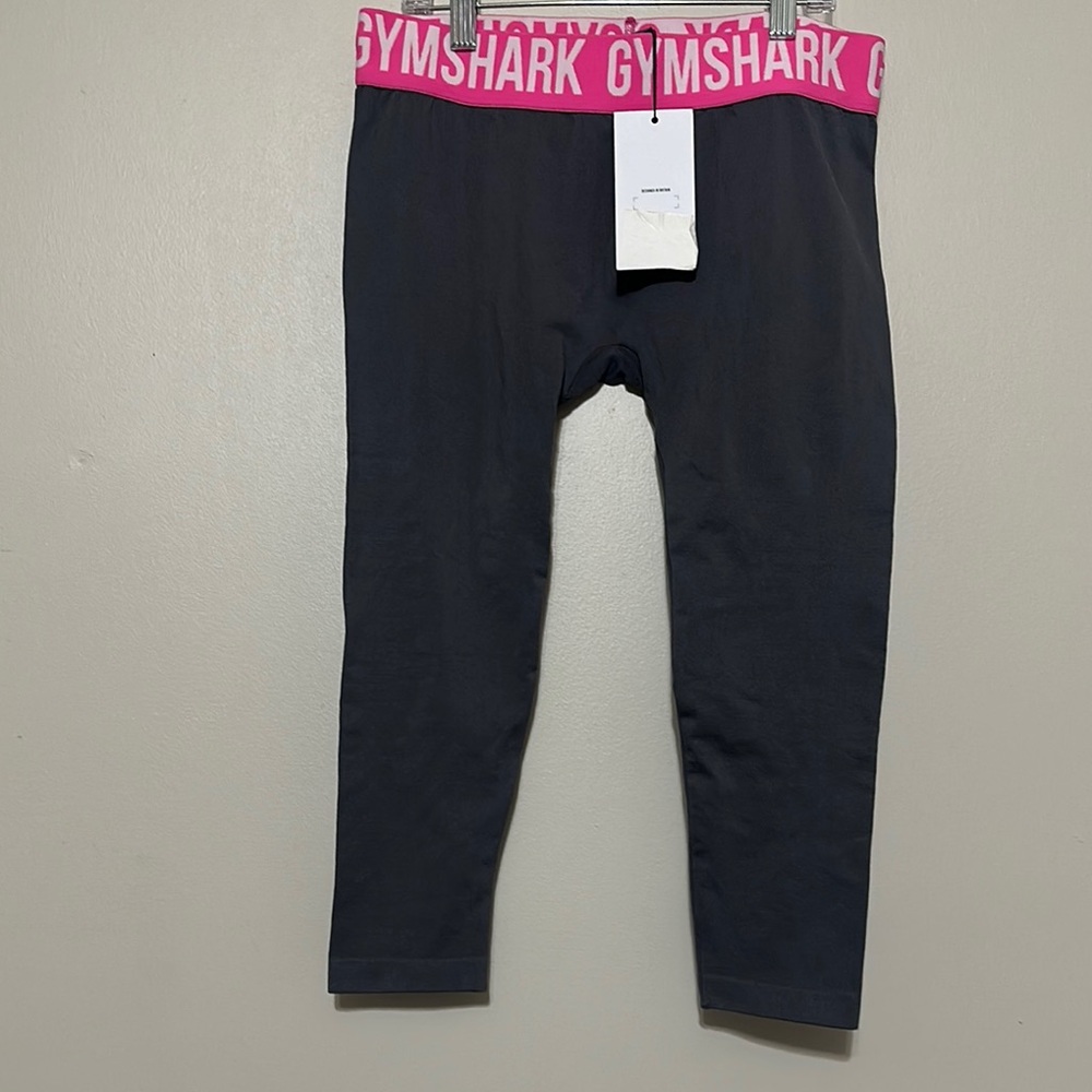 Gymshark Leggings SzSMALL Pink & Grey. with Pink Waistband . NEW